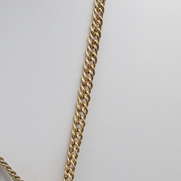 Womens Gold Tone Chain Fashion Necklace Flower Amulet Pendant 24 in - Picture 6 of 10